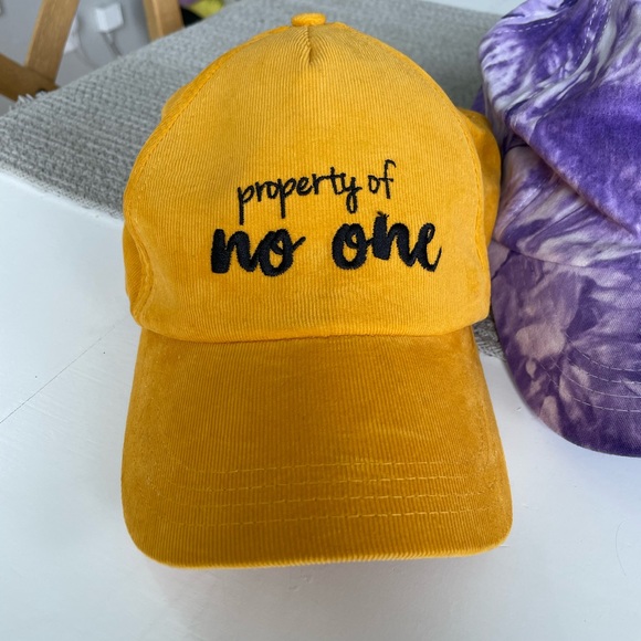 Set/3 Adjustable Baseball Hats Black White Gingham Purple Tie Dye Gold Corduroy - Picture 2 of 12